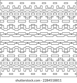 Stylish texture with figures from lines.Abstract geometric black and white pattern for web page, textures, card, poster, fabric, textile. Monochrome graphic repeating design. 