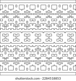 Stylish texture with figures from lines.Abstract geometric black and white pattern for web page, textures, card, poster, fabric, textile. Monochrome graphic repeating design. 