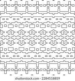 Stylish texture with figures from lines.Abstract geometric black and white pattern for web page, textures, card, poster, fabric, textile. Monochrome graphic repeating design. 