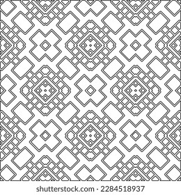 Stylish texture with figures from lines.Abstract geometric black and white pattern for web page, textures, card, poster, fabric, textile. Monochrome graphic repeating design. 