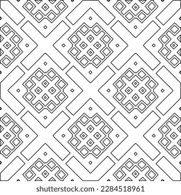 Stylish texture with figures from lines.Abstract geometric black and white pattern for web page, textures, card, poster, fabric, textile. Monochrome graphic repeating design. 