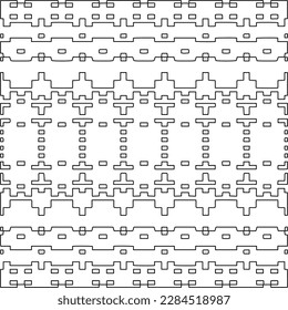 Stylish texture with figures from lines.Abstract geometric black and white pattern for web page, textures, card, poster, fabric, textile. Monochrome graphic repeating design. 