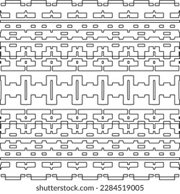 Stylish texture with figures from lines.Abstract geometric black and white pattern for web page, textures, card, poster, fabric, textile. Monochrome graphic repeating design. 