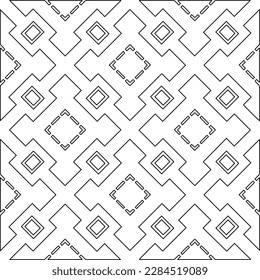 Stylish texture with figures from lines.Abstract geometric black and white pattern for web page, textures, card, poster, fabric, textile. Monochrome graphic repeating design. 