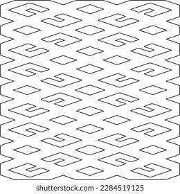 Stylish texture with figures from lines.Abstract geometric black and white pattern for web page, textures, card, poster, fabric, textile. Monochrome graphic repeating design. 