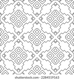 Stylish texture with figures from lines.Abstract geometric black and white pattern for web page, textures, card, poster, fabric, textile. Monochrome graphic repeating design. 