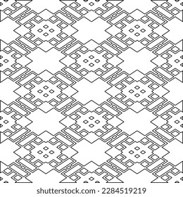 Stylish texture with figures from lines.Abstract geometric black and white pattern for web page, textures, card, poster, fabric, textile. Monochrome graphic repeating design. 