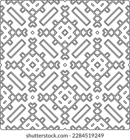 Textura elegante con figuras de líneas.Patrón geométrico en blanco y negro para páginas web, texturas, tarjetas, afiches, tela, textil. Diseño repetitivo gráfico monocromo. 