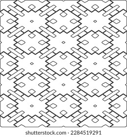 Stylish texture with figures from lines.Abstract geometric black and white pattern for web page, textures, card, poster, fabric, textile. Monochrome graphic repeating design. 