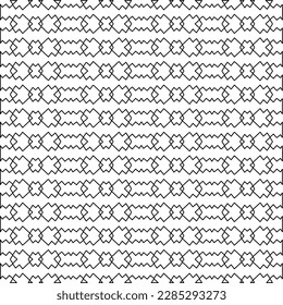 Textura elegante con figuras de líneas.Patrón geométrico en blanco y negro para páginas web, texturas, tarjetas, afiches, tela, textil. Diseño repetitivo gráfico monocromo. 