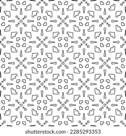 Stylish texture with figures from lines.Abstract geometric black and white pattern for web page, textures, card, poster, fabric, textile. Monochrome graphic repeating design. 