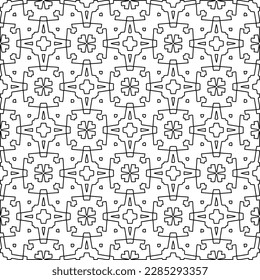 Stilvolle Textur mit Figuren aus Linien.Abstraktes geometrisches Schwarz-Weiß Muster für Webseiten, Texturen, Karten, Poster, Stoff, Textilien. Monochrome grafische Wiederholungsdesign. 