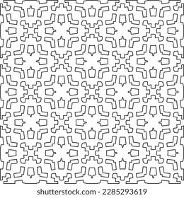 Stylish texture with figures from lines.Abstract geometric black and white pattern for web page, textures, card, poster, fabric, textile. Monochrome graphic repeating design. 