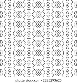 Stylish texture with figures from lines.Abstract geometric black and white pattern for web page, textures, card, poster, fabric, textile. Monochrome graphic repeating design. 