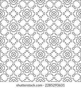 Stylish texture with figures from lines.Abstract geometric black and white pattern for web page, textures, card, poster, fabric, textile. Monochrome graphic repeating design. 