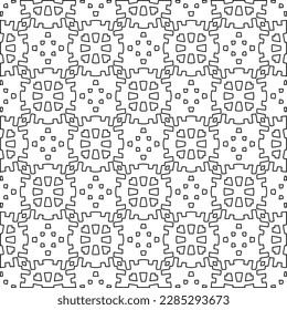 Stylish texture with figures from lines.Abstract geometric black and white pattern for web page, textures, card, poster, fabric, textile. Monochrome graphic repeating design. 