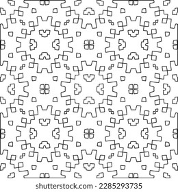 Stylish texture with figures from lines.Abstract geometric black and white pattern for web page, textures, card, poster, fabric, textile. Monochrome graphic repeating design. 