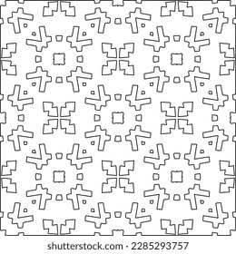 Stylish texture with figures from lines.Abstract geometric black and white pattern for web page, textures, card, poster, fabric, textile. Monochrome graphic repeating design. 