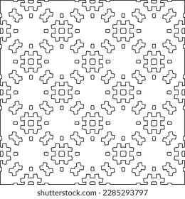 Stylish texture with figures from lines.Abstract geometric black and white pattern for web page, textures, card, poster, fabric, textile. Monochrome graphic repeating design. 