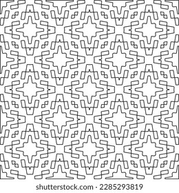 Stylish texture with figures from lines.Abstract geometric black and white pattern for web page, textures, card, poster, fabric, textile. Monochrome graphic repeating design. 