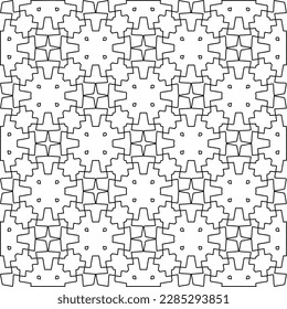 Stylish texture with figures from lines.Abstract geometric black and white pattern for web page, textures, card, poster, fabric, textile. Monochrome graphic repeating design. 