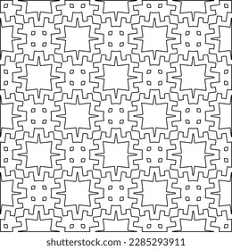 Stylish texture with figures from lines.Abstract geometric black and white pattern for web page, textures, card, poster, fabric, textile. Monochrome graphic repeating design. 
