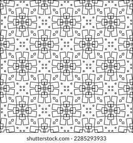 Stylish texture with figures from lines.Abstract geometric black and white pattern for web page, textures, card, poster, fabric, textile. Monochrome graphic repeating design. 