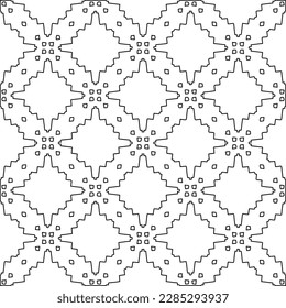 Stylish texture with figures from lines.Abstract geometric black and white pattern for web page, textures, card, poster, fabric, textile. Monochrome graphic repeating design. 