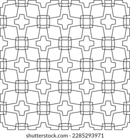 Stylish texture with figures from lines.Abstract geometric black and white pattern for web page, textures, card, poster, fabric, textile. Monochrome graphic repeating design. 