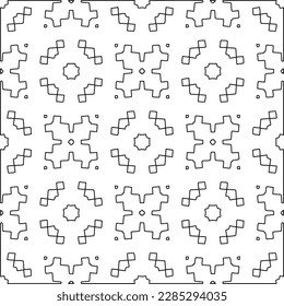 Stylish texture with figures from lines.Abstract geometric black and white pattern for web page, textures, card, poster, fabric, textile. Monochrome graphic repeating design. 