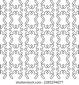 Stylish texture with figures from lines.Abstract geometric black and white pattern for web page, textures, card, poster, fabric, textile. Monochrome graphic repeating design. 