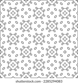 Stylish texture with figures from lines.Abstract geometric black and white pattern for web page, textures, card, poster, fabric, textile. Monochrome graphic repeating design. 