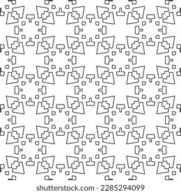 Stylish texture with figures from lines.Abstract geometric black and white pattern for web page, textures, card, poster, fabric, textile. Monochrome graphic repeating design. 