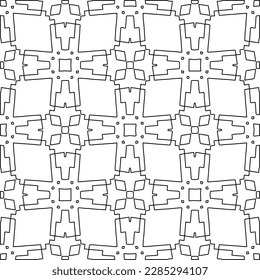 Textura elegante con figuras de líneas.Patrón geométrico en blanco y negro para páginas web, texturas, tarjetas, afiches, tela, textil. Diseño repetitivo gráfico monocromo. 