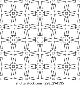 Stylish texture with figures from lines.Abstract geometric black and white pattern for web page, textures, card, poster, fabric, textile. Monochrome graphic repeating design. 