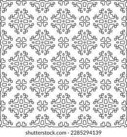 Textura elegante con figuras de líneas.Patrón geométrico en blanco y negro para páginas web, texturas, tarjetas, afiches, tela, textil. Diseño repetitivo gráfico monocromo. 