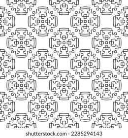 Stylish texture with figures from lines.Abstract geometric black and white pattern for web page, textures, card, poster, fabric, textile. Monochrome graphic repeating design. 