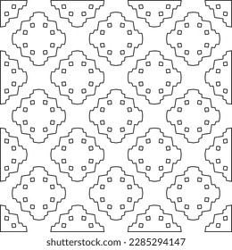 Stylish texture with figures from lines.Abstract geometric black and white pattern for web page, textures, card, poster, fabric, textile. Monochrome graphic repeating design. 