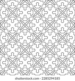 Stylish texture with figures from lines.Abstract geometric black and white pattern for web page, textures, card, poster, fabric, textile. Monochrome graphic repeating design. 