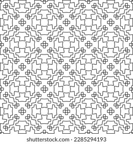 Stilvolle Textur mit Figuren aus Linien.Abstraktes geometrisches Schwarz-Weiß Muster für Webseiten, Texturen, Karten, Poster, Stoff, Textilien. Monochrome grafische Wiederholungsdesign. 