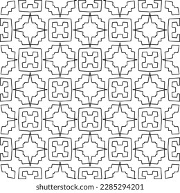 Stilvolle Textur mit Figuren aus Linien.Abstraktes geometrisches Schwarz-Weiß Muster für Webseiten, Texturen, Karten, Poster, Stoff, Textilien. Monochrome grafische Wiederholungsdesign. 