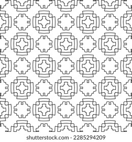 Stylish texture with figures from lines.Abstract geometric black and white pattern for web page, textures, card, poster, fabric, textile. Monochrome graphic repeating design. 