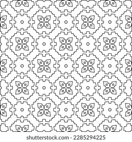 Stylish texture with figures from lines.Abstract geometric black and white pattern for web page, textures, card, poster, fabric, textile. Monochrome graphic repeating design. 