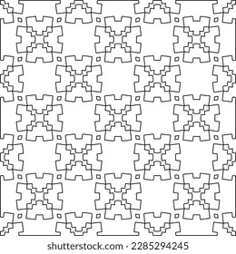 Stylish texture with figures from lines.Abstract geometric black and white pattern for web page, textures, card, poster, fabric, textile. Monochrome graphic repeating design. 