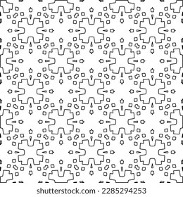 Stylish texture with figures from lines.Abstract geometric black and white pattern for web page, textures, card, poster, fabric, textile. Monochrome graphic repeating design. 