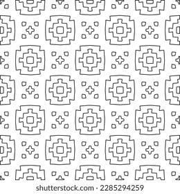 Stylish texture with figures from lines.Abstract geometric black and white pattern for web page, textures, card, poster, fabric, textile. Monochrome graphic repeating design. 