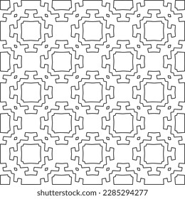 Stylish texture with figures from lines.Abstract geometric black and white pattern for web page, textures, card, poster, fabric, textile. Monochrome graphic repeating design. 