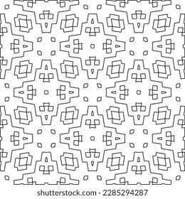 Stylish texture with figures from lines.Abstract geometric black and white pattern for web page, textures, card, poster, fabric, textile. Monochrome graphic repeating design. 