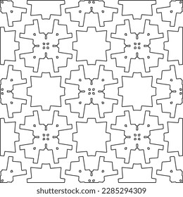 Stylish texture with figures from lines.Abstract geometric black and white pattern for web page, textures, card, poster, fabric, textile. Monochrome graphic repeating design. 