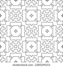 Stylish texture with figures from lines.Abstract geometric black and white pattern for web page, textures, card, poster, fabric, textile. Monochrome graphic repeating design. 